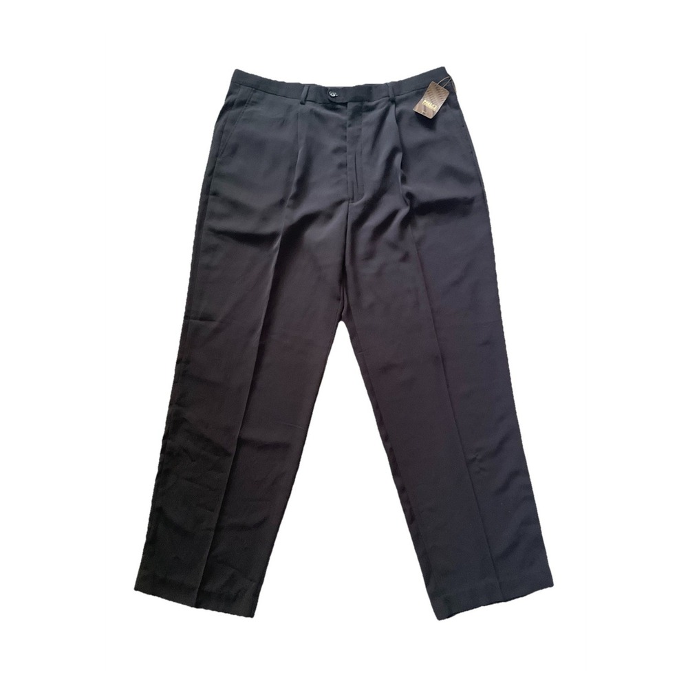 NWT Inserch Italy Men's Dress Pants 42x34 Black Pleated Limited Edition Slacks